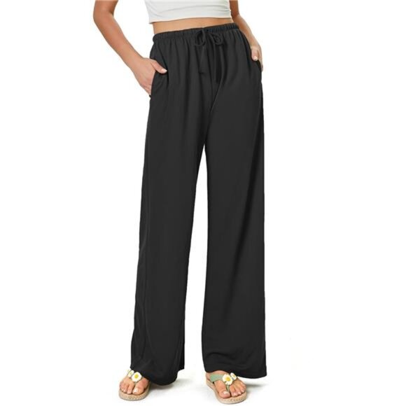 Summer Outfits Flowy Palazzo Pants for Women 2025 High Waisted Wide Leg - Picture 1 of 6